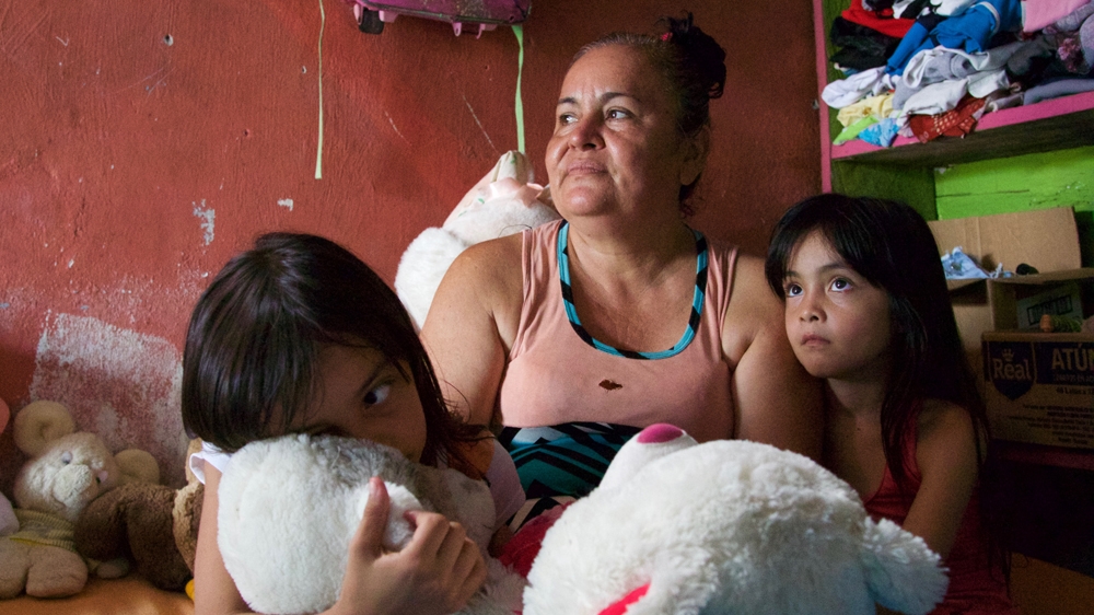 Jelena Ramos Barrera and her children. She hopes to return to Colombia if there is peace [Priyanka Gupta/Al Jazeera]