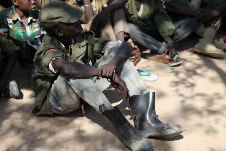 South Sudan rebel child soldier