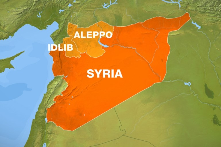 Syria map - Idlib and Aleppo provinces