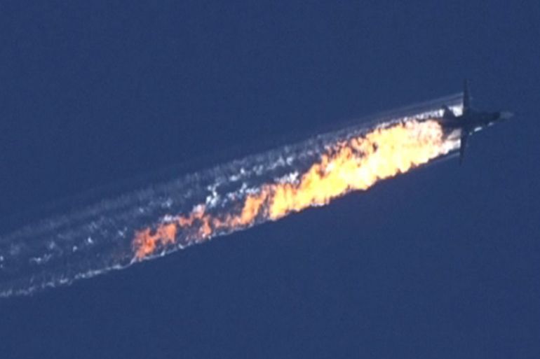 Moscow says Russian fighter jet shot down over Syrian-Turkish border