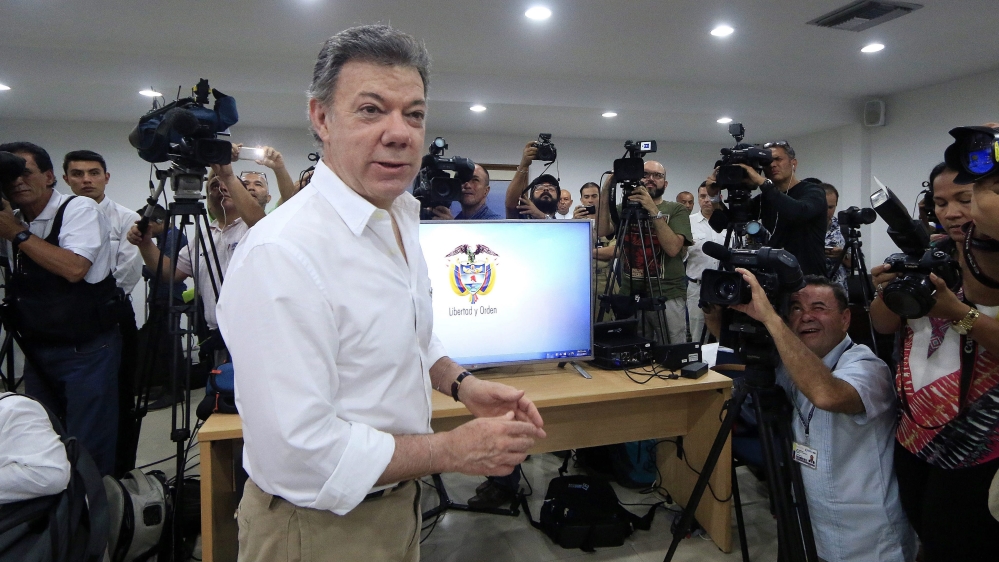 Colombian President Santos told reporters the exact location of the ship was a state secret [EPA]