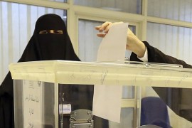 Saudi women vote at a polling centre in Riyadh, Saudi Arabia [AP]