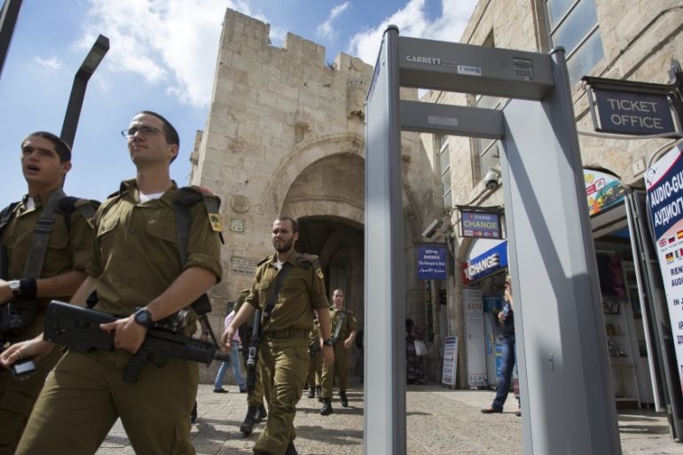 Israeli security in Jerusalem jaffa gate
