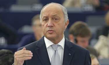French Foreign Minister Fabius addresses the European Parliament in Strasbourg