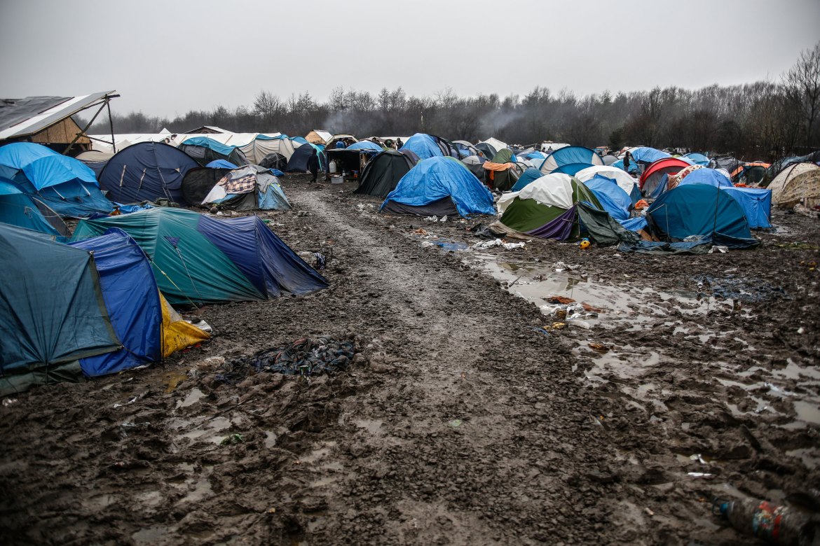 Kurdish refugees, Dunkirk camp/ Please Do Not Use