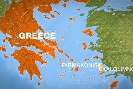 Map of Farmakonisi and Kalolimnos in Greece