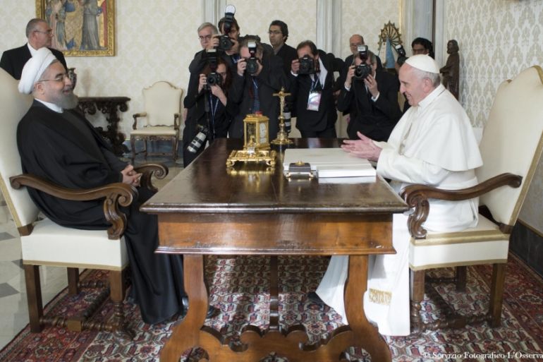 Pope Francis receives Hassan Rouhani