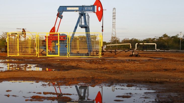 An oil pump is seen in Lagunillas, Ciudad Ojeda, in the state of Zulia, Venezuela