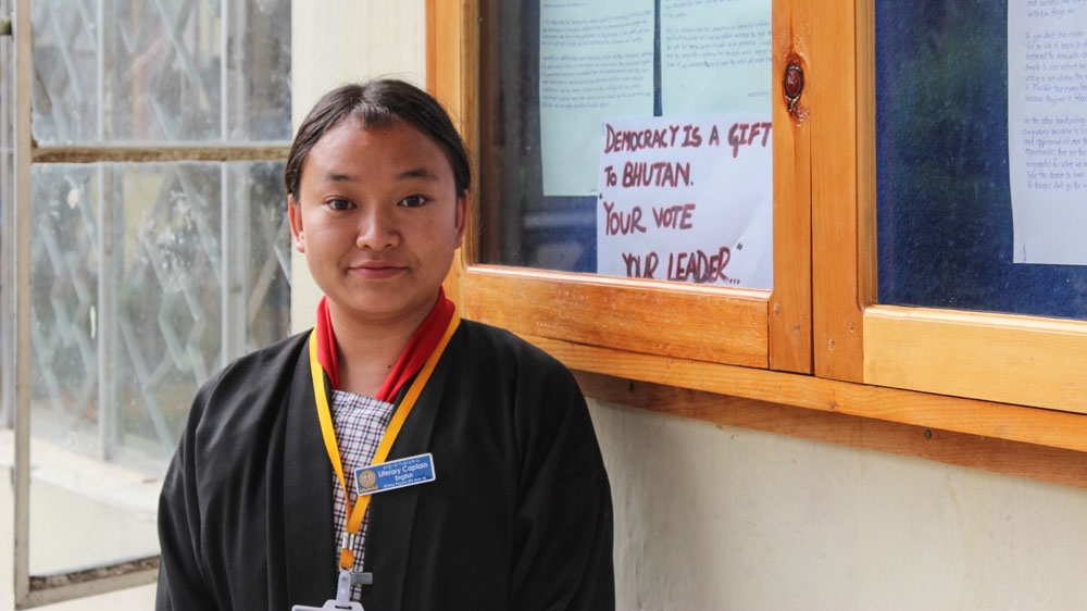 Kinley Payma wants children in rural Bhutan to have access to the same facilities as pupils in the cities [Neha Tara Mehta/Al Jazeera] 