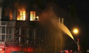 Flames rise from Saudi Arabia''s embassy during a demonstration at in Tehran