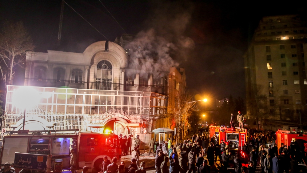 The January attack on the Saudi embassy in Tehran further strained relations between the two countries [Mohammadreza Nadimi/AFP]