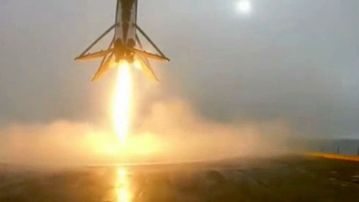 Falcon 9 booster explodes during test landing