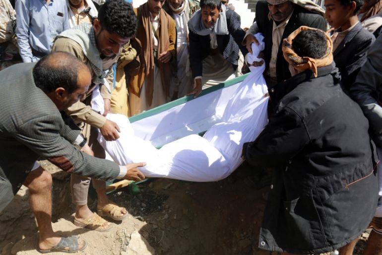 Aftermath of a Saudi-led airstrike in Sana?a