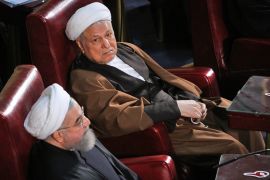 President Rouhani (R) and his ally former president Rafsanjani (2nd, L) could play a role in picking the next supreme leader [Al Jazeera]