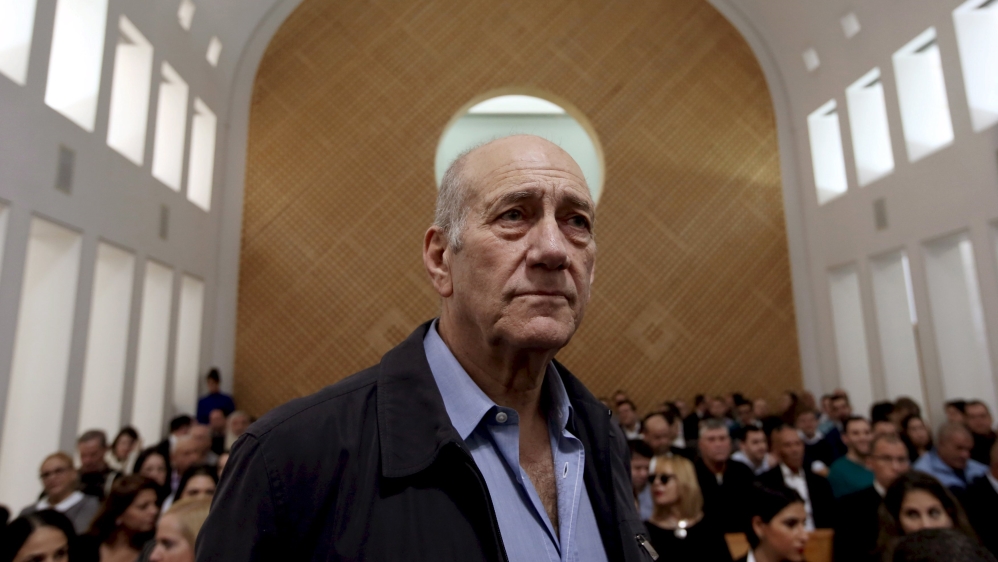 Olmert was the first former Israeli head of government to go to prison [Gali Tibbon/Reuters]