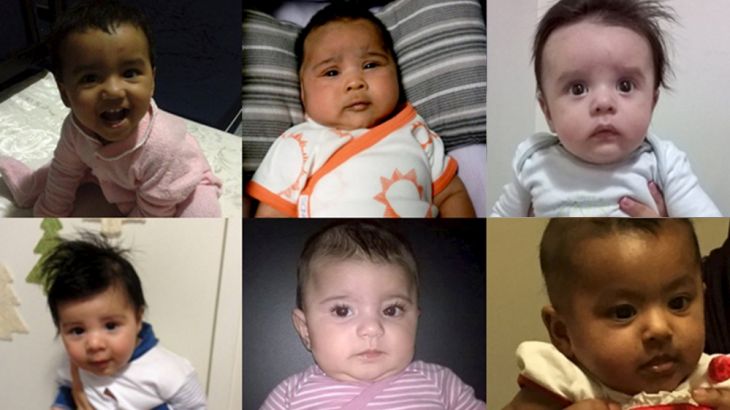 An undated combination, handout picture shows some of the babies born in Australia to asylum seeker mothers who face deportation to one of Australia''s controversial offshore asylum seeker detention ce