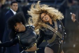 Beyonce performs during halftime of the NFL Super Bowl 50 football game in Santa Clara, California [AP]