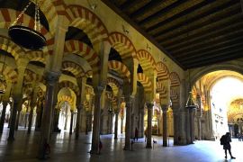 A tourist visits in the Mosque-Cathedral of Cordoba [AFP]