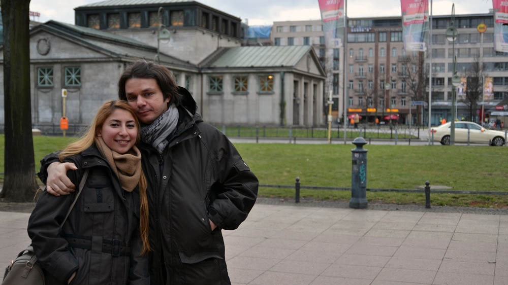 Noor Harastani and her husband, Amr Hammour, have lived in Berlin for over two years [Adrien Le Coarer/Al Jazeera]