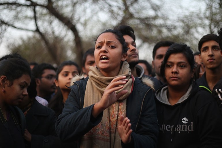 University protest India [Showkat Shafi/Al Jazeera]