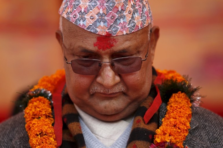 File photo of Nepal''s Prime Minister Khadga Prasad Sharma Oli in Bungamati village