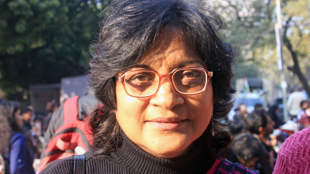 Nandita Narain, the president of the Delhi University Teachers' Association [Sanjay Kumar/Al Jazeera]