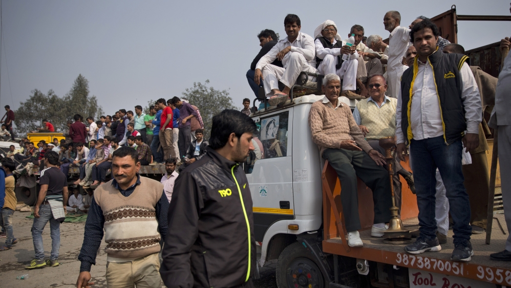 Protesters from the Jat agricultural community blocked a highway linking New Delhi to Rohtak on Sunday [AP/Tsering Topgyal]