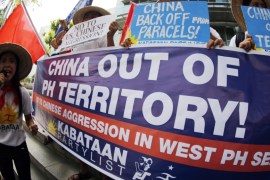 Protest against reported Chinese deployment of surface-to-air missile system