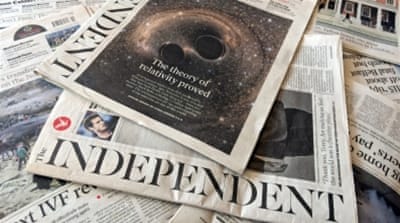 Editions of the British newspaper The Independent [EPA]