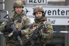 Belgian troops control a road leading to Zaventem airport following Tuesday''s airport bombings in Brussels, Belgium [REUTERS]