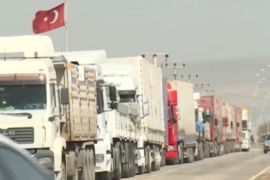 Turkish trucks crossing into Syria