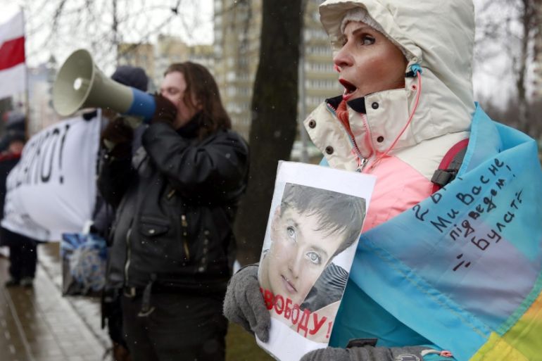 Nadezhda Savchenko support gathering in Minsk