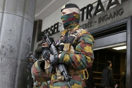 Police control the access to the central train station following Tuesday''s bomb attacks in Brussels, Belgium [REUTERS]