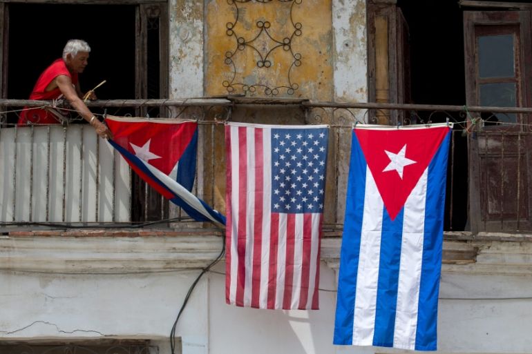 Cuba-US Flags