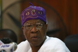 Minister of Information Lai Mohammed briefs the media on the town of Bama liberated from Boko Haram, during a news conference in Abuja