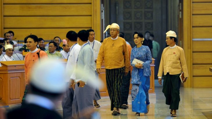 Htin Kyaw, National League for Democracy party leader Aung San Suu Kyi