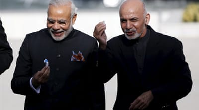 India's Prime Minister Narendra Modi and Afghan president Ashraf Ghani [REUTERS]