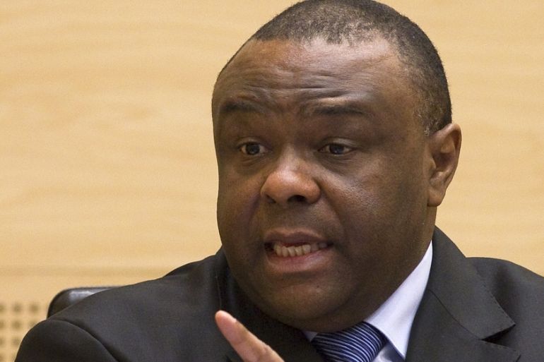 File photo of Jean-Pierre Bemba Bemba speaking during his trial in The Hague