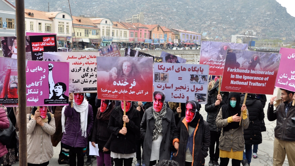 Hundreds gathered to commemorate the memory of Farkhunda in Kabul [Fatima Faizi/Al Jazeera]
