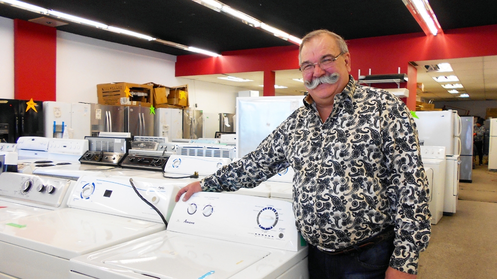 Daniel Cote has been selling used appliances in Montreal since 1976 [Andreanne Williams/Al Jazeera]