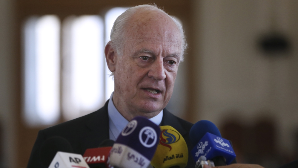 De Mistura travelled from Syria to Iran on Tuesday to meet with senior officials in Tehran, which along with Moscow is one of Assad's key international backers [Vahid Salemi/The Associated]