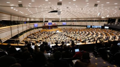 A general view for the plenary session at the European Parliament in Brussels, Belgium [EPA] 
