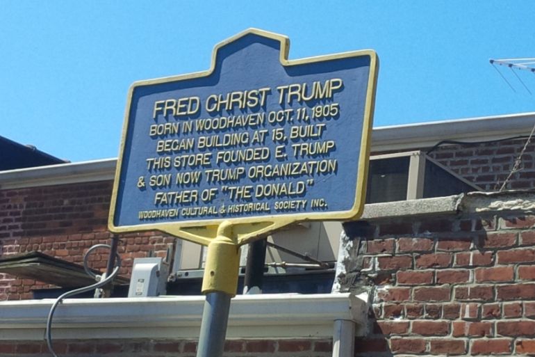 Trump plaque Queens New York City