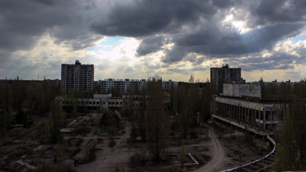 The abandoned downtown of Pripyat, the site of the Chernobyl Nuclear Power Plant [Christian Borys/Al Jazeera]