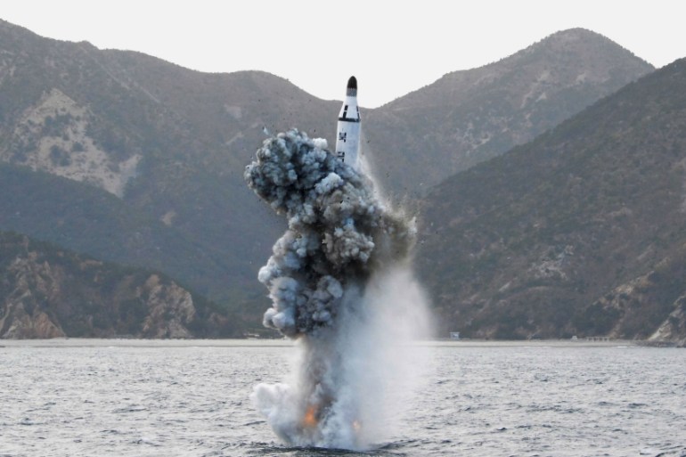 North Korea fires submarine missile