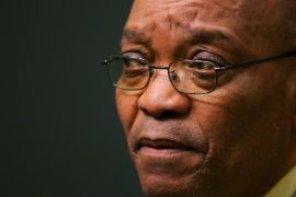 File photo of South African President Jacob Zuma listening at a news conference in Cape Town