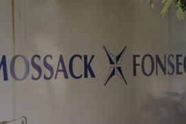 A Mossack Fonseca law firm logo is pictured in Panama City