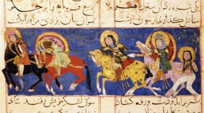 Scene from the manuscript of the poem, the Romance of Varqa and Gulshah, paintings by Khuwayyi 1250AD Konya, Turkey. [Getty]