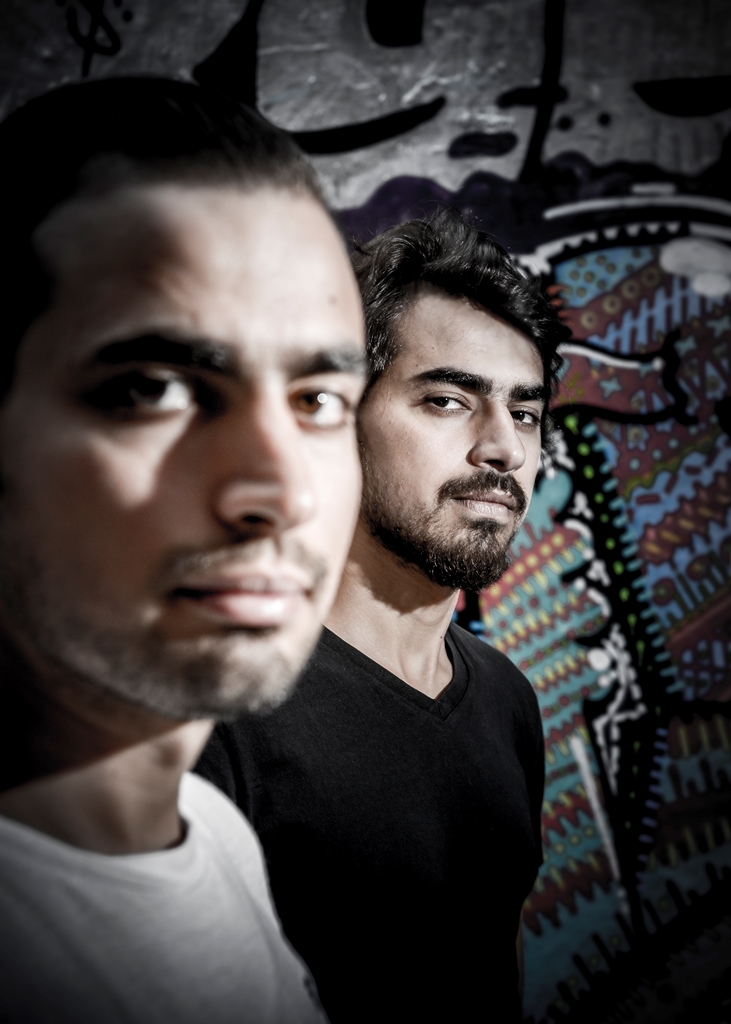 Yaser, left, and Mohamed see rap music as a vehicle for political change [Eric Larrayadieu/Al Jazeera]