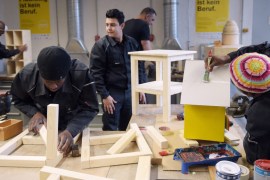 Refugee carpentry initiative in Berlin